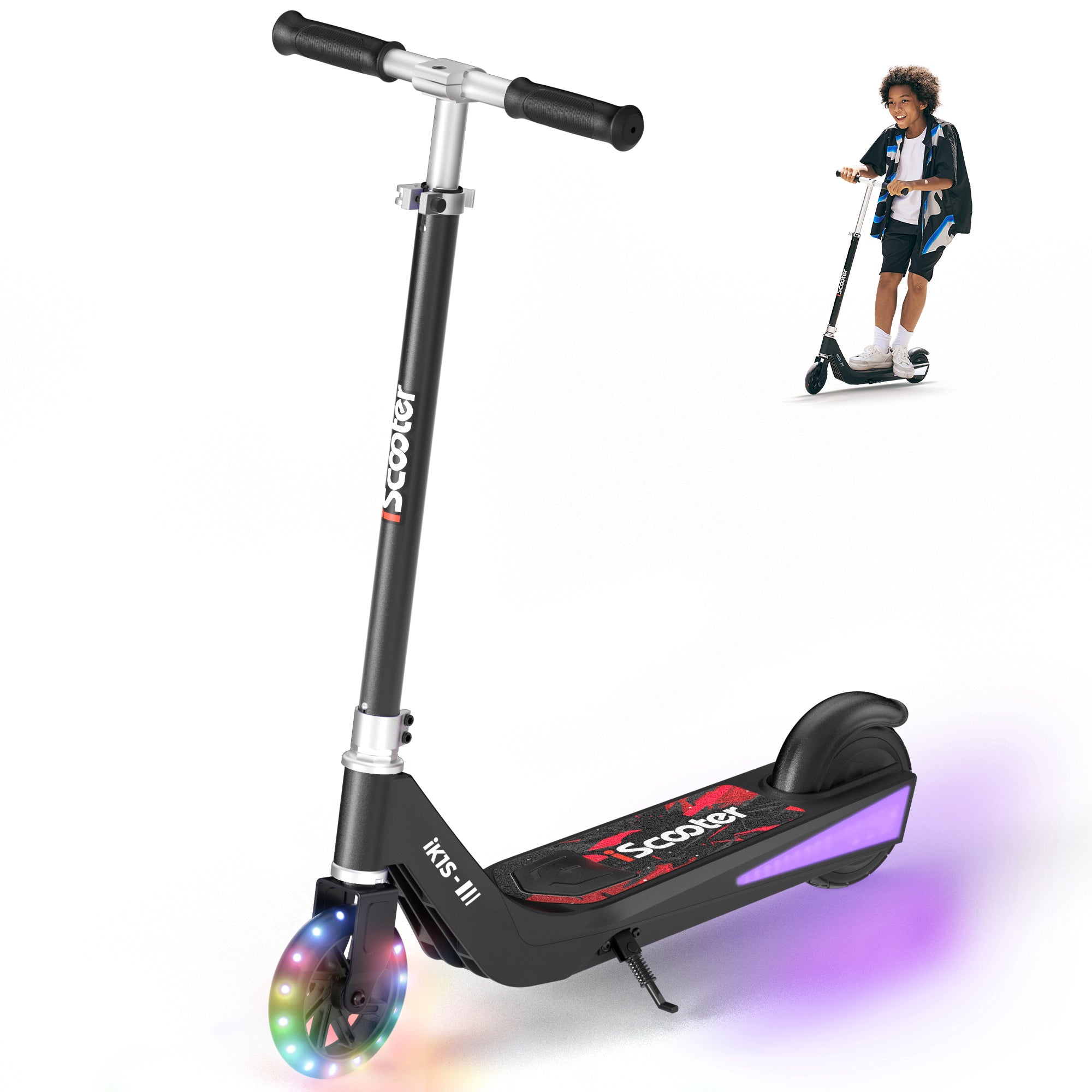 iScooter iK1 Electric Scooter for Kids Aged 6-10, Magnetic Safe Charging