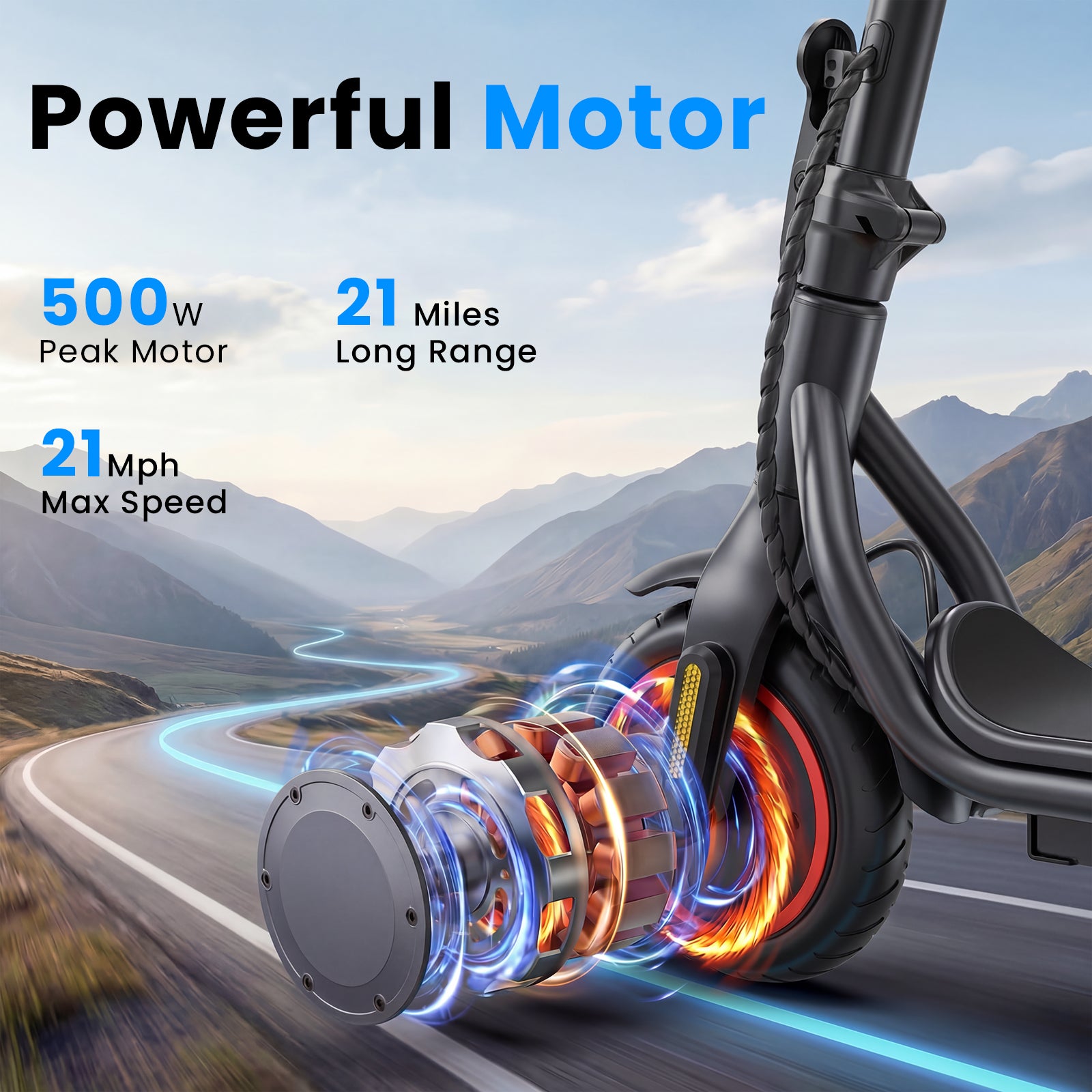 L8 Electric Scooter for Adults 500W Motor 21Mph