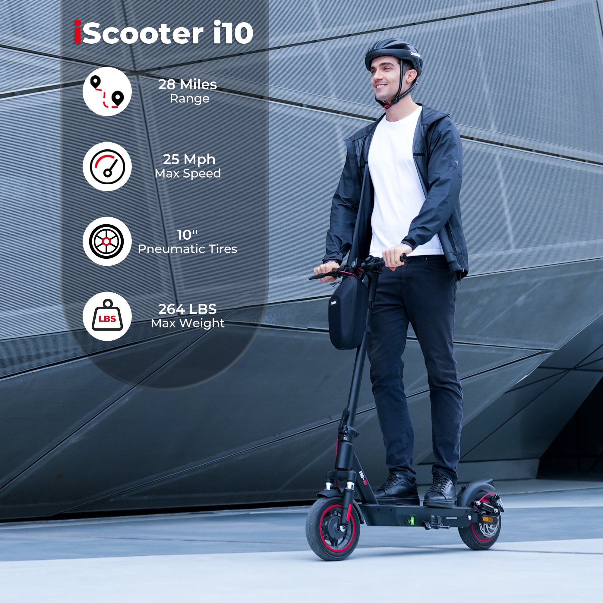 iScooter i10 Commuter Electric Scooter for Adult 650 Motor