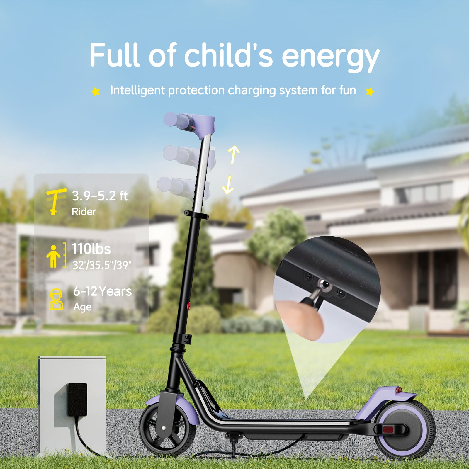 EK6 Kids Electric Scooter for 6-12