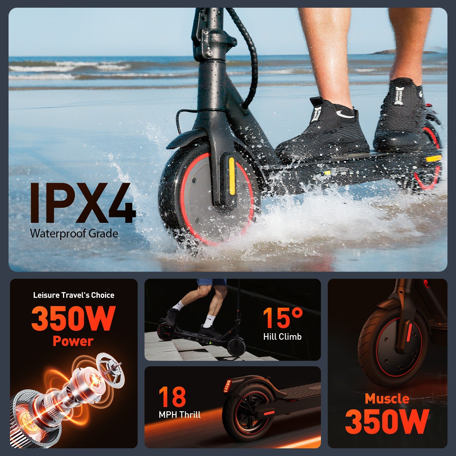 X3 Scooter elétrica para adultos, motor de 350 W, 30 km/h