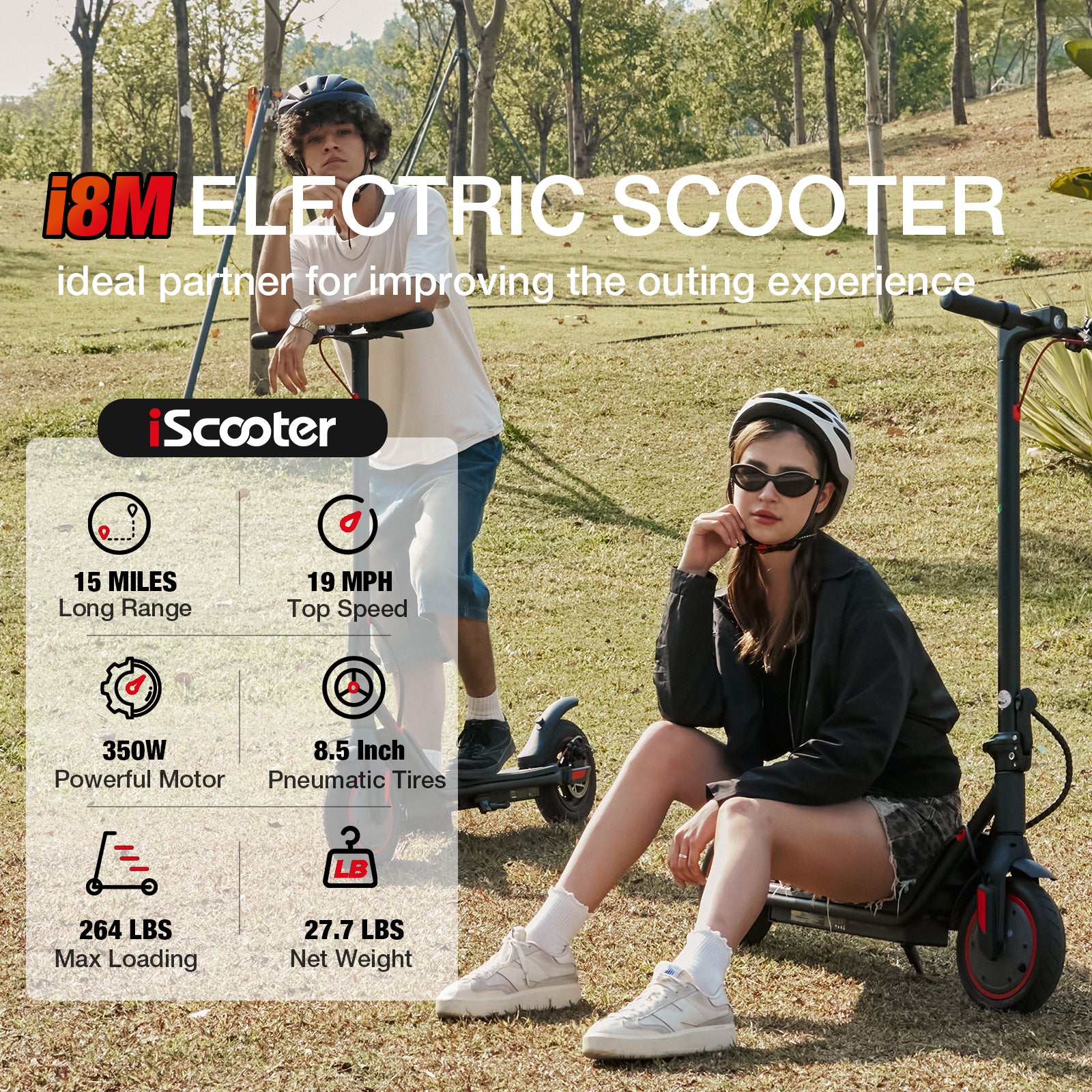 iScooter i8 Electric Scooter 350W for Adults and Teens