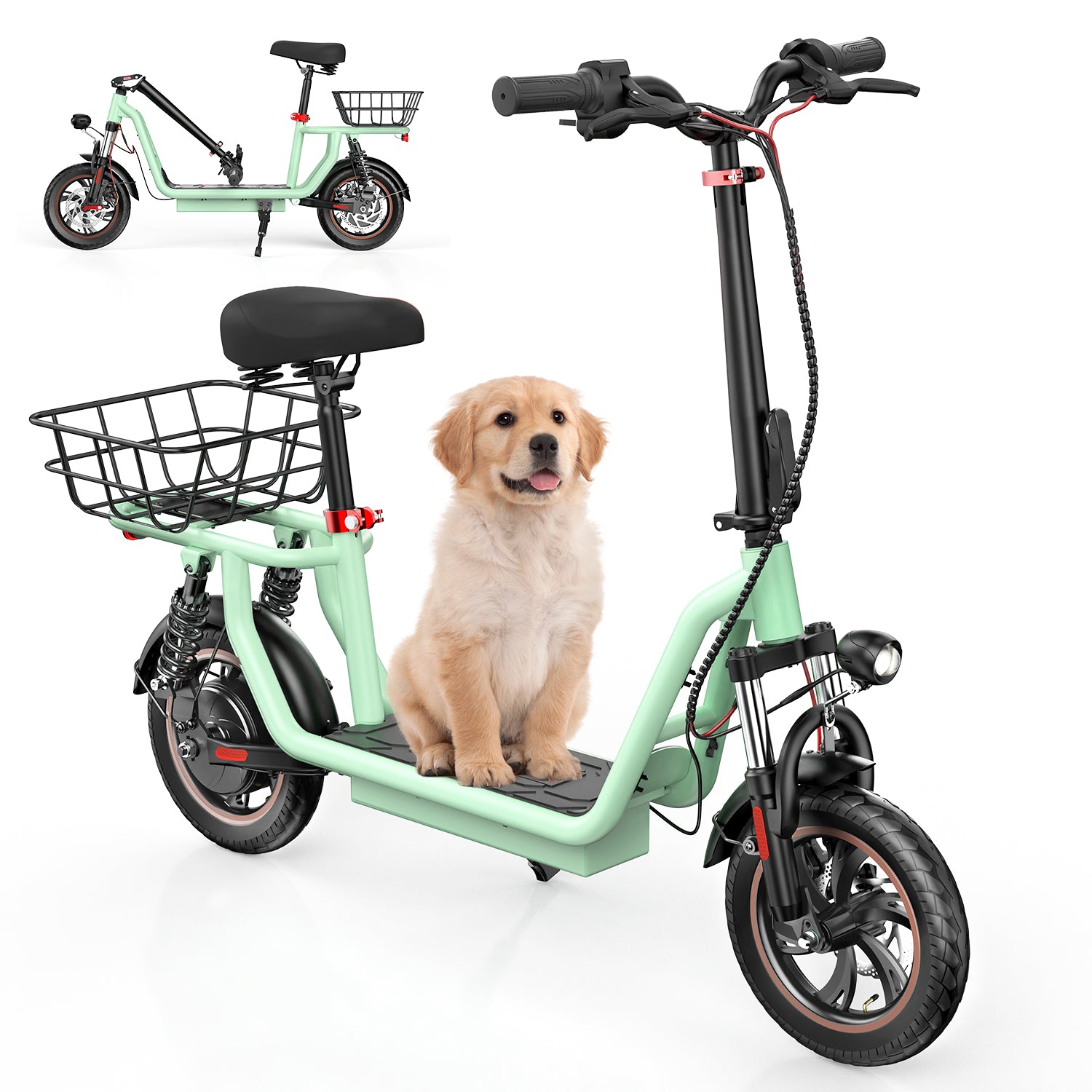 iScooter i12 500W Electric Scooter With Seat & Carry Basket