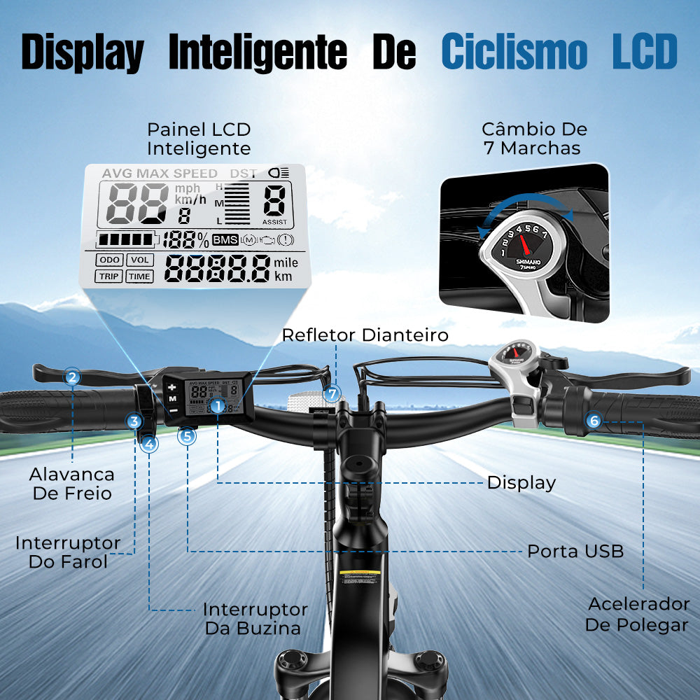 EB3 Bicicleta elétrica com motor de 500 W para adultos