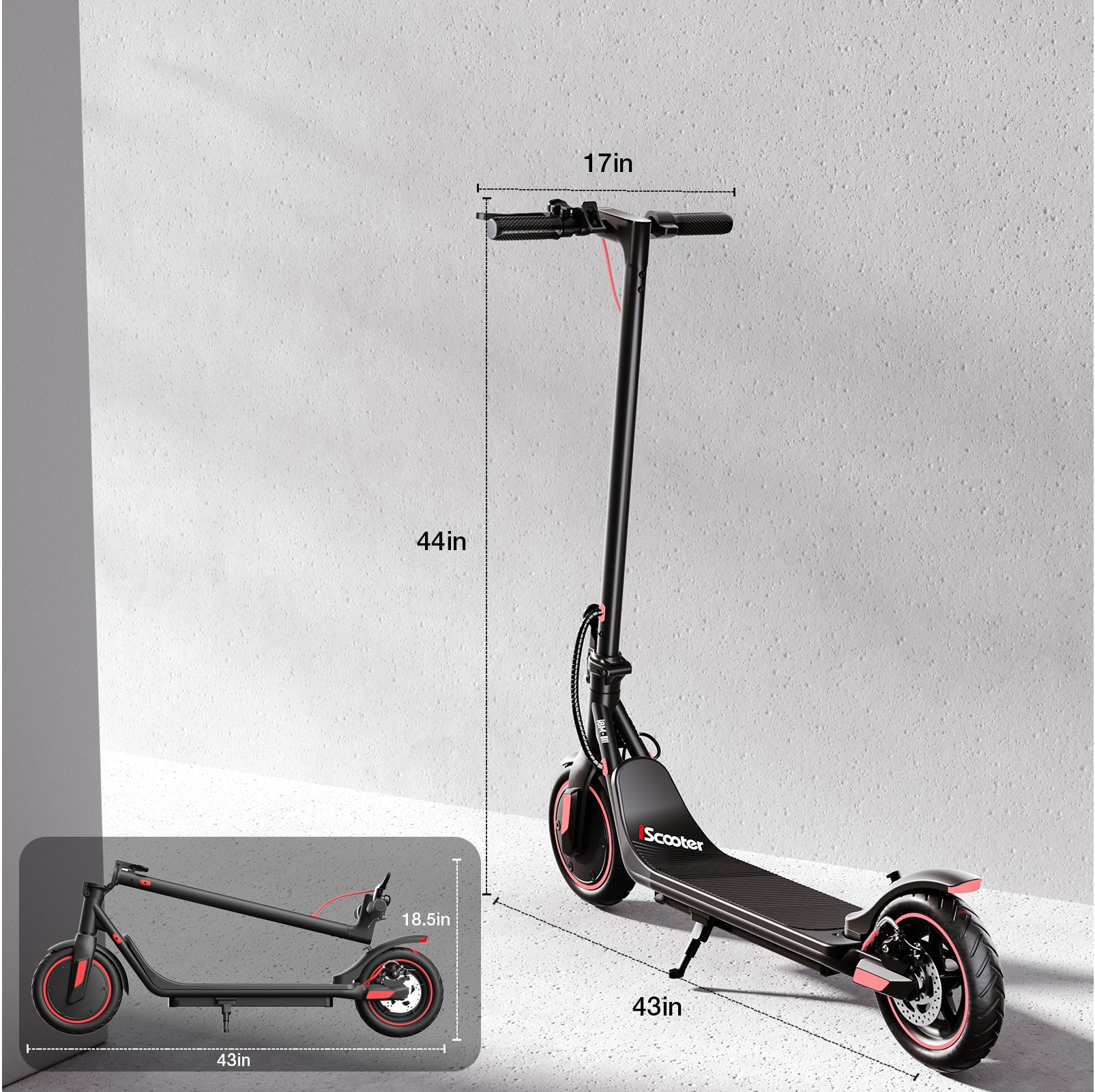 iScooter i8M Electric Scooter 15 Miles Long Range, 19 MPH Top Speed