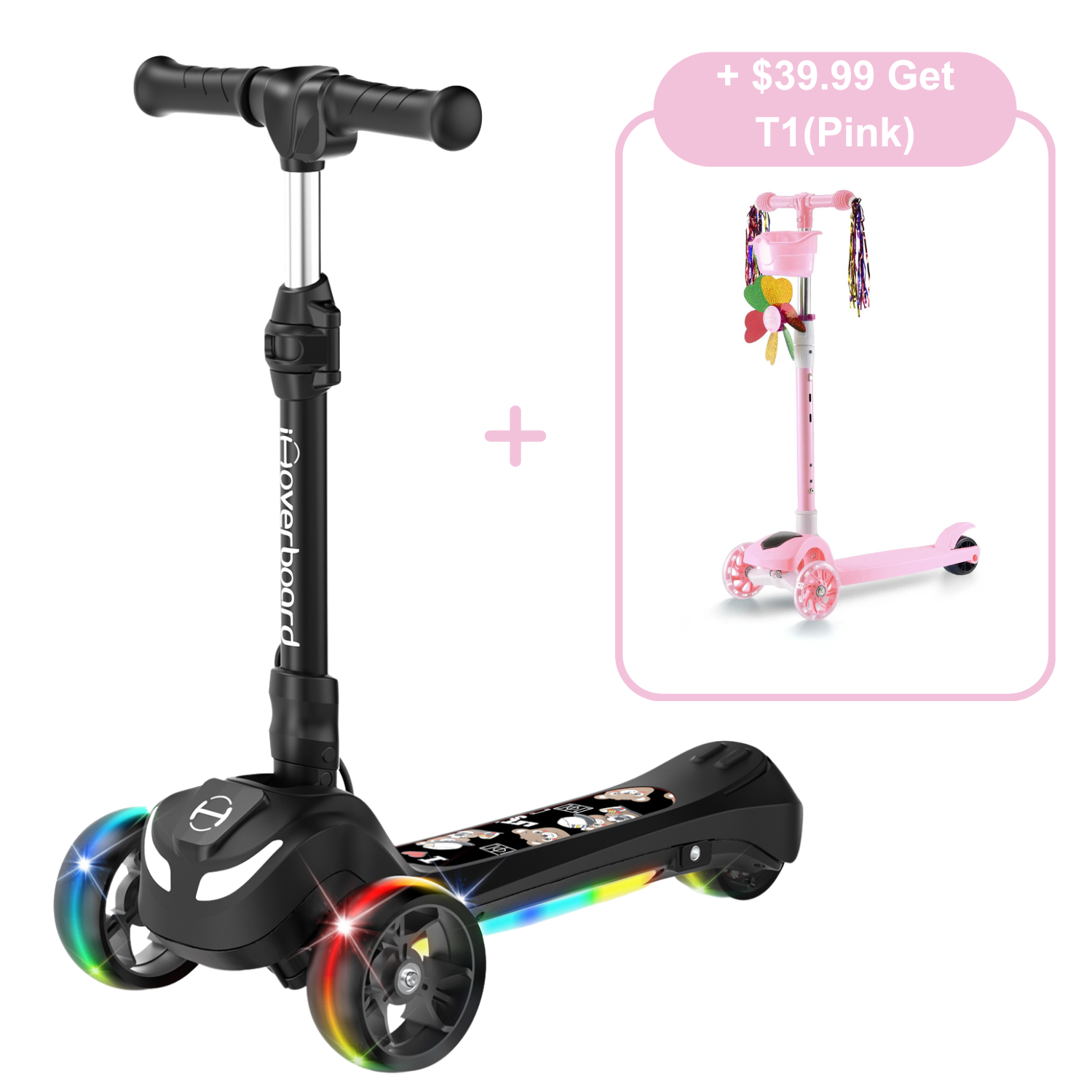 B1 3-Wheel Folding Kids Scooter LED Lighted PU Wheels