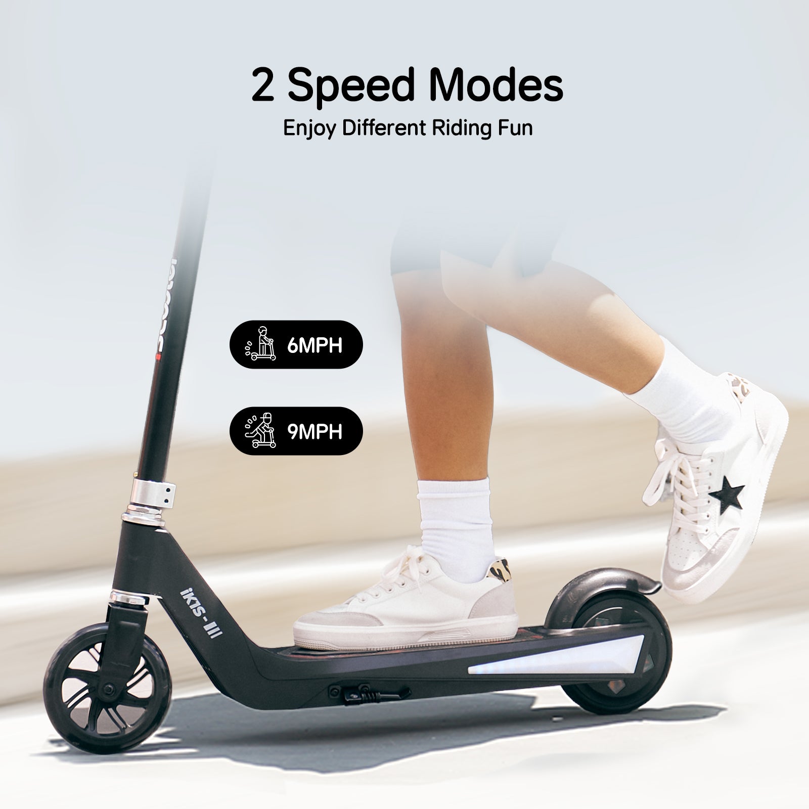 iScooter iK1 Electric Scooter for Kids Aged 6-10, Magnetic Safe Charging