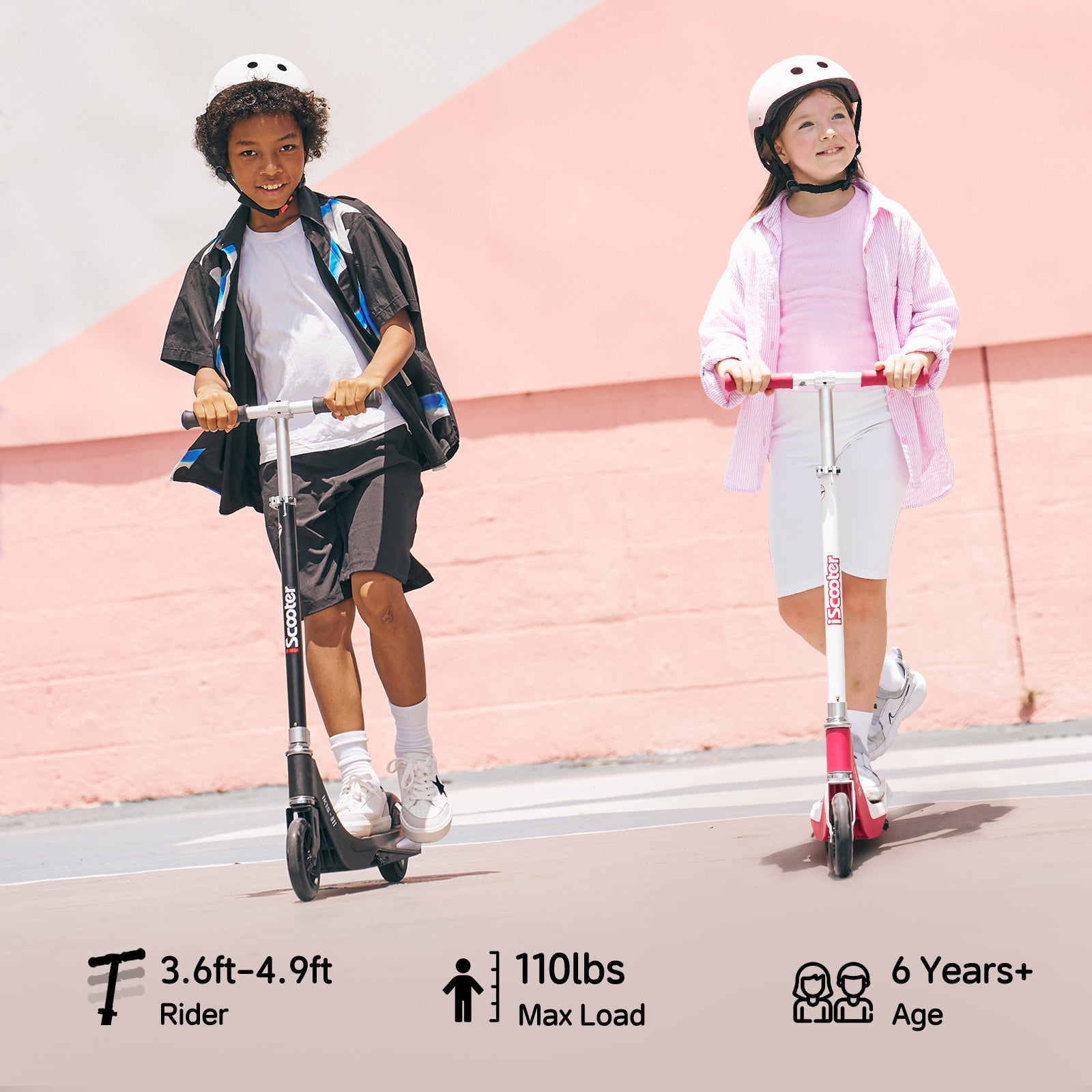 iScooter iK1 Electric Scooter for Kids Aged 6-10, Magnetic Safe Charging