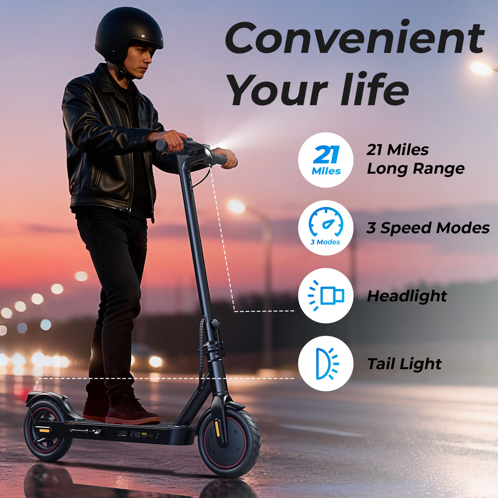 L3 Electric Scooter for Adults 350W Motor 18Mph