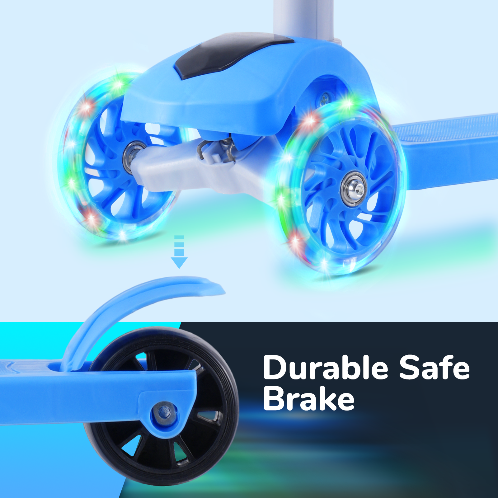 T1 3-Wheel Kids Scooter with LED Light-Up Wheels