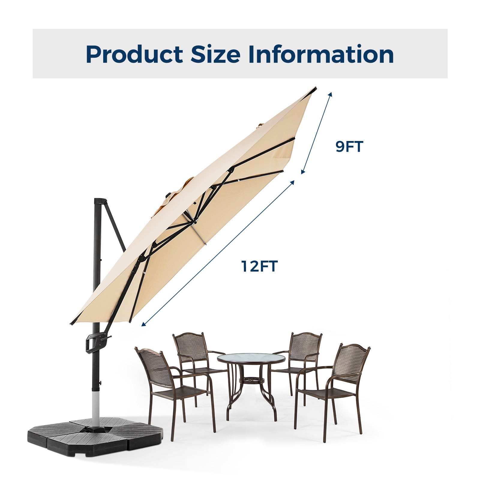 iScooter Outdoor Cantilever Telescopic Umbrella