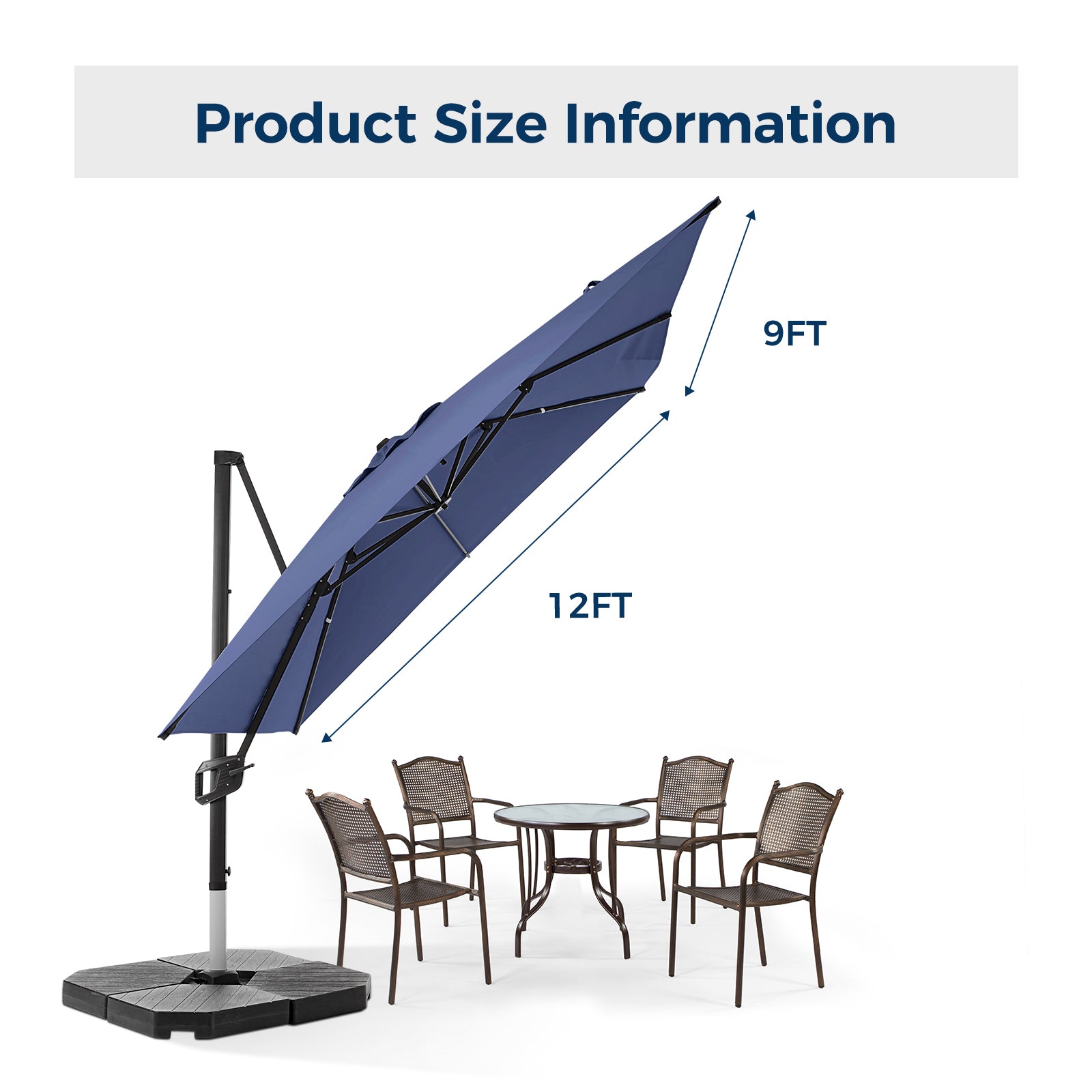 iScooter Outdoor Cantilever Telescopic Umbrella