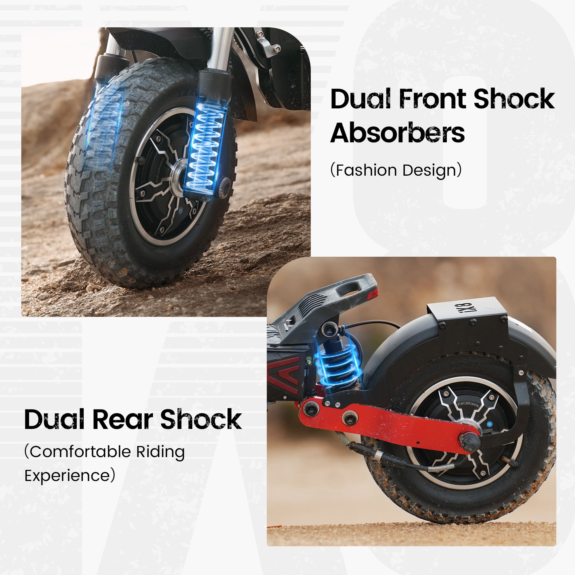 iX8 Off-Road Tires Electric Scooter for Adults 2400W Dual Motor Up to 38MPH