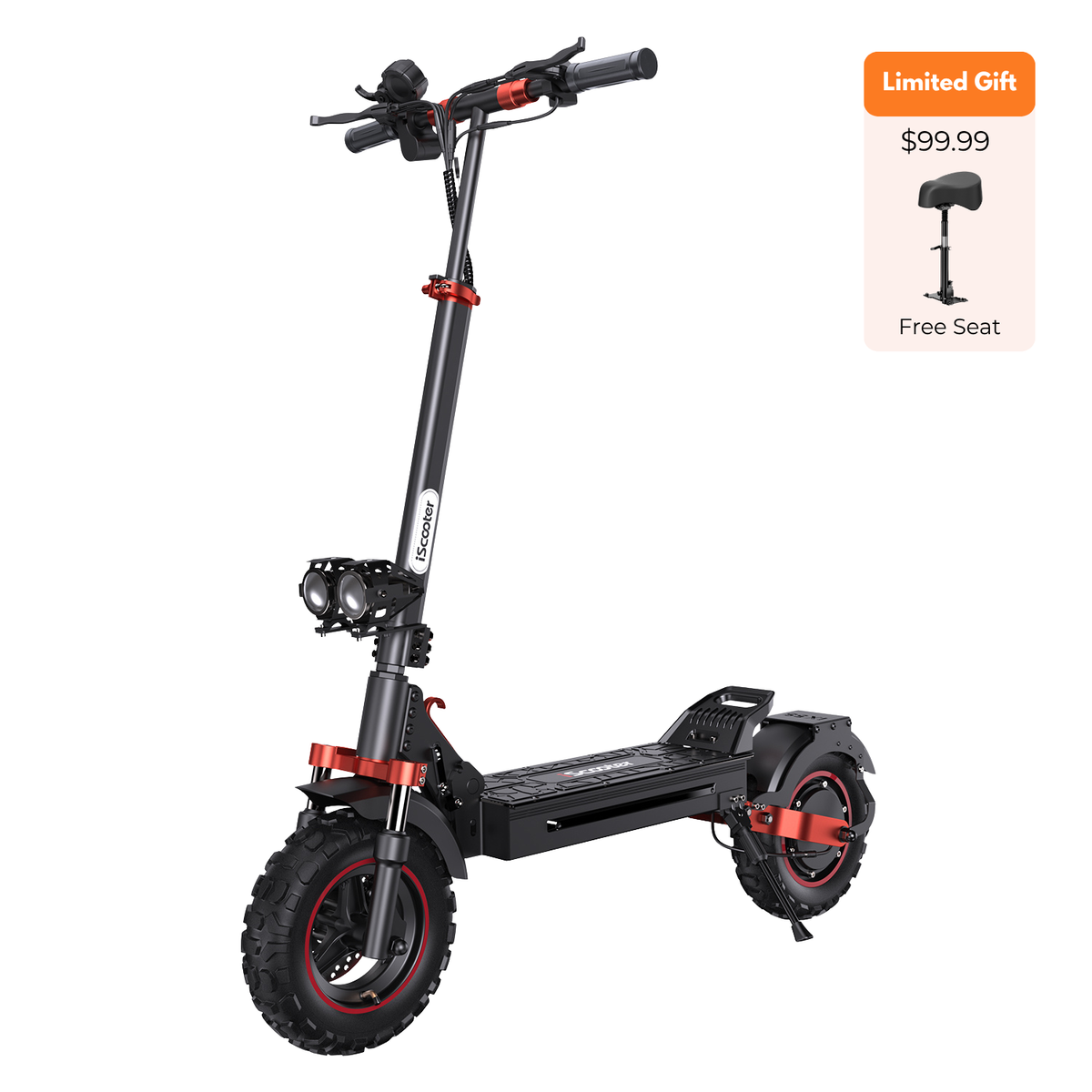 iScooter iX5S 1000W Electric Scooter 11" Off-Road Tires