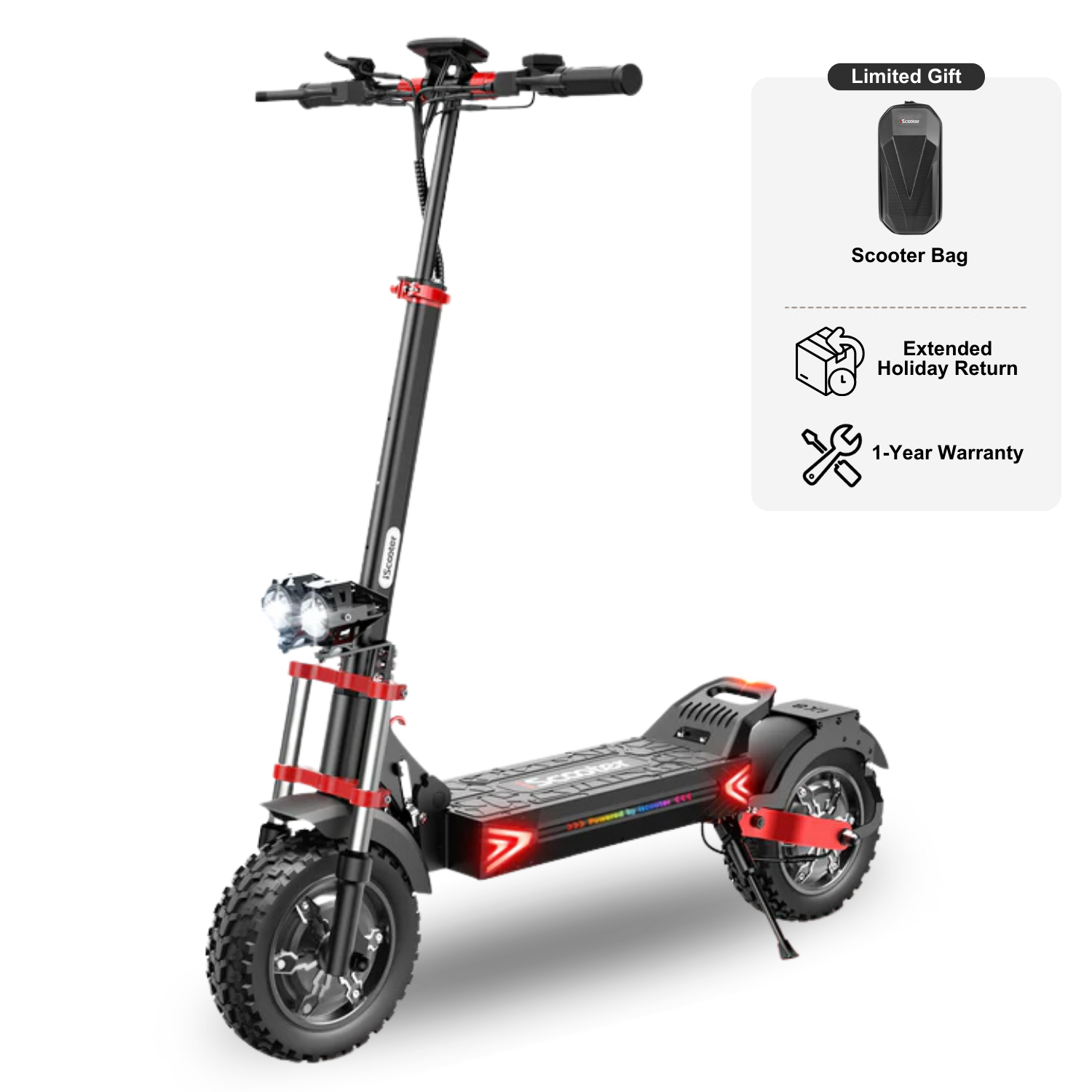 iX8 Off-Road Tires Electric Scooter for Adults 2400W Dual Motor Up to