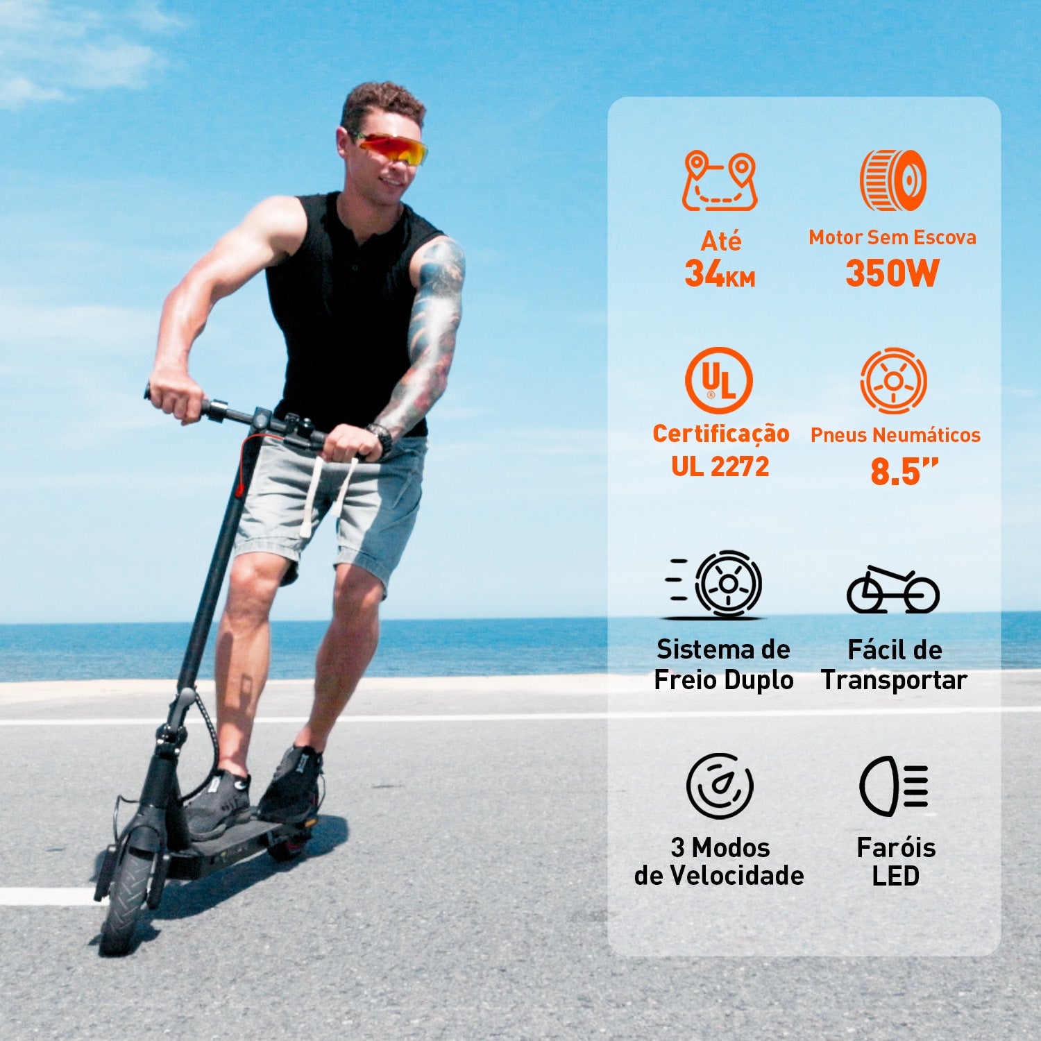 X3 Scooter elétrica para adultos, motor de 350 W, 30 km/h