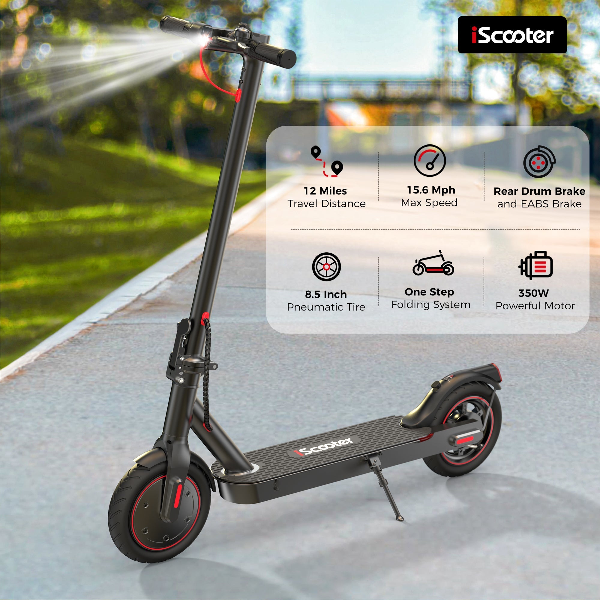 iScooter Commute i8 Electric Scooter 350W for Adults and Teens