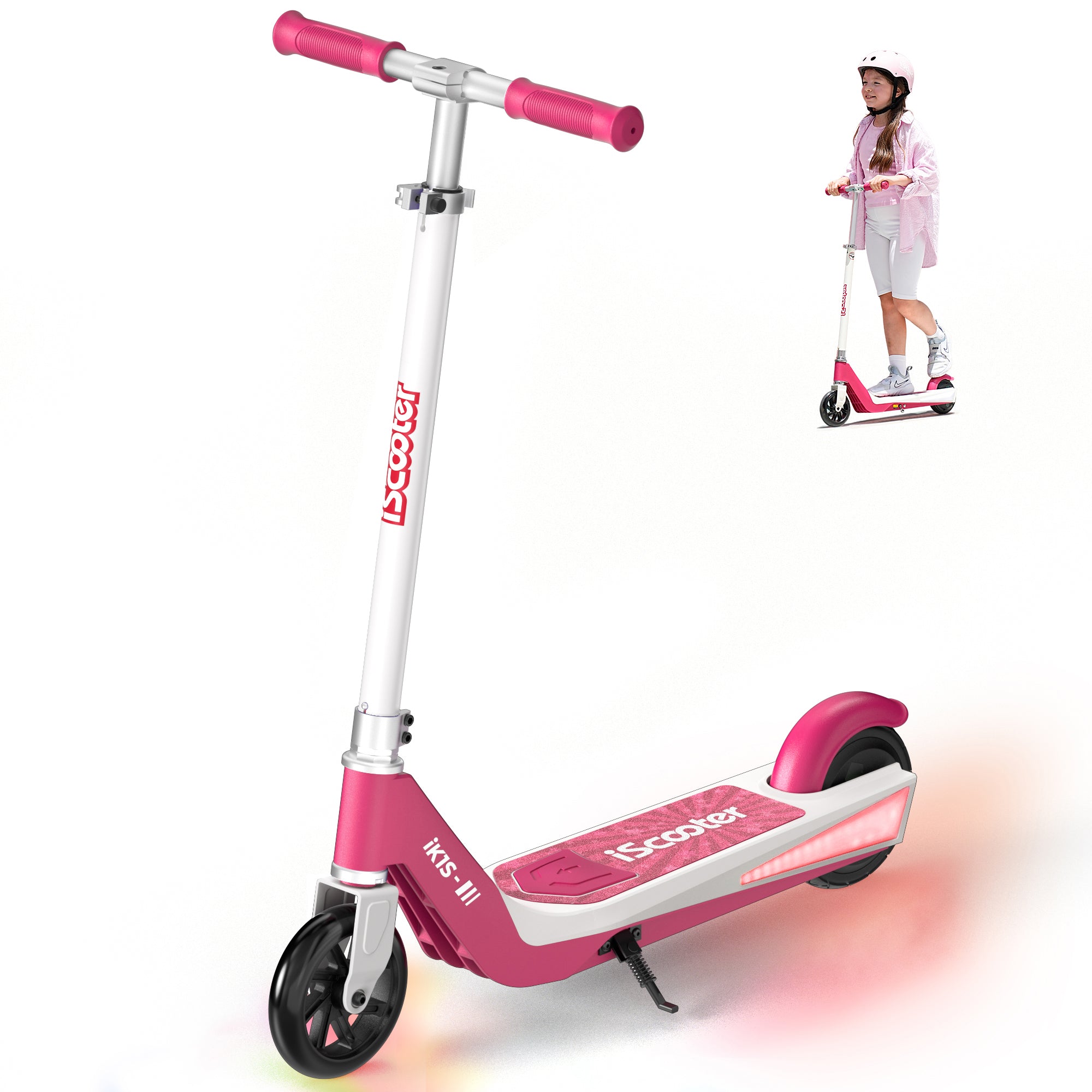iScooter iK1 Electric Scooter for Kids Aged 6-10, Magnetic Safe Charging