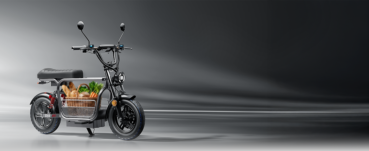 DX5 electric scooter with seat and basket