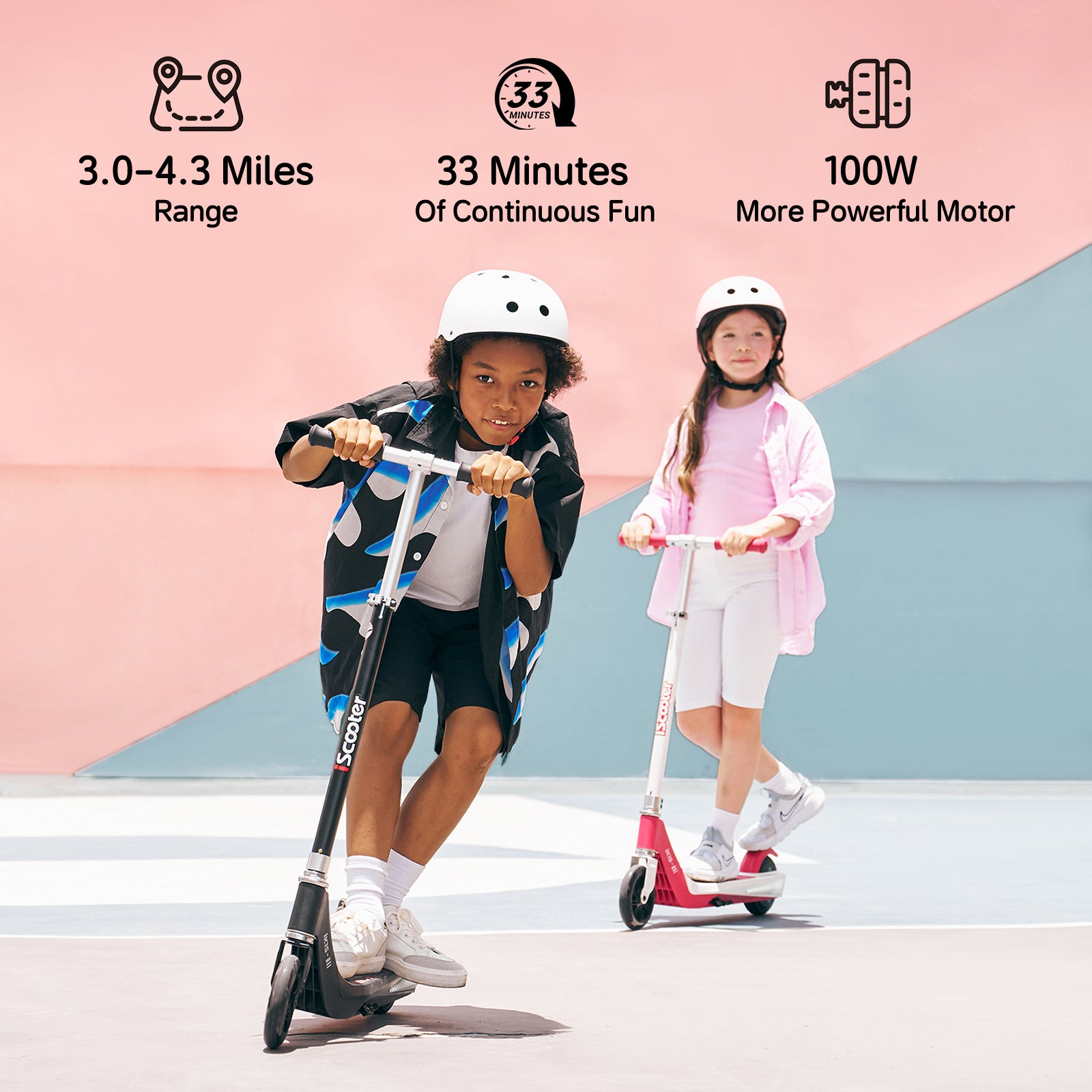iScooter iK1 Electric Scooter for Kids Aged 6-10, Magnetic Safe Charging