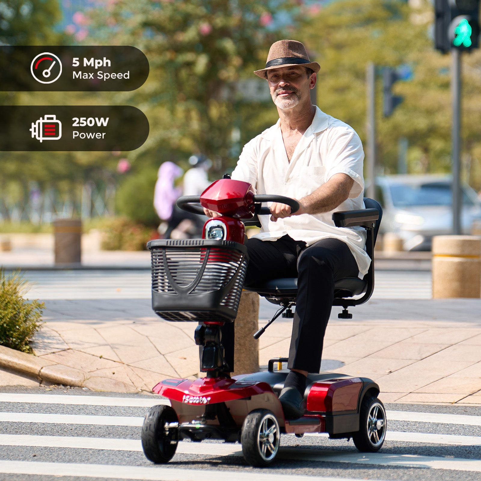 iScooter X03 4 Wheel Mobility Scooter with LED Headlight