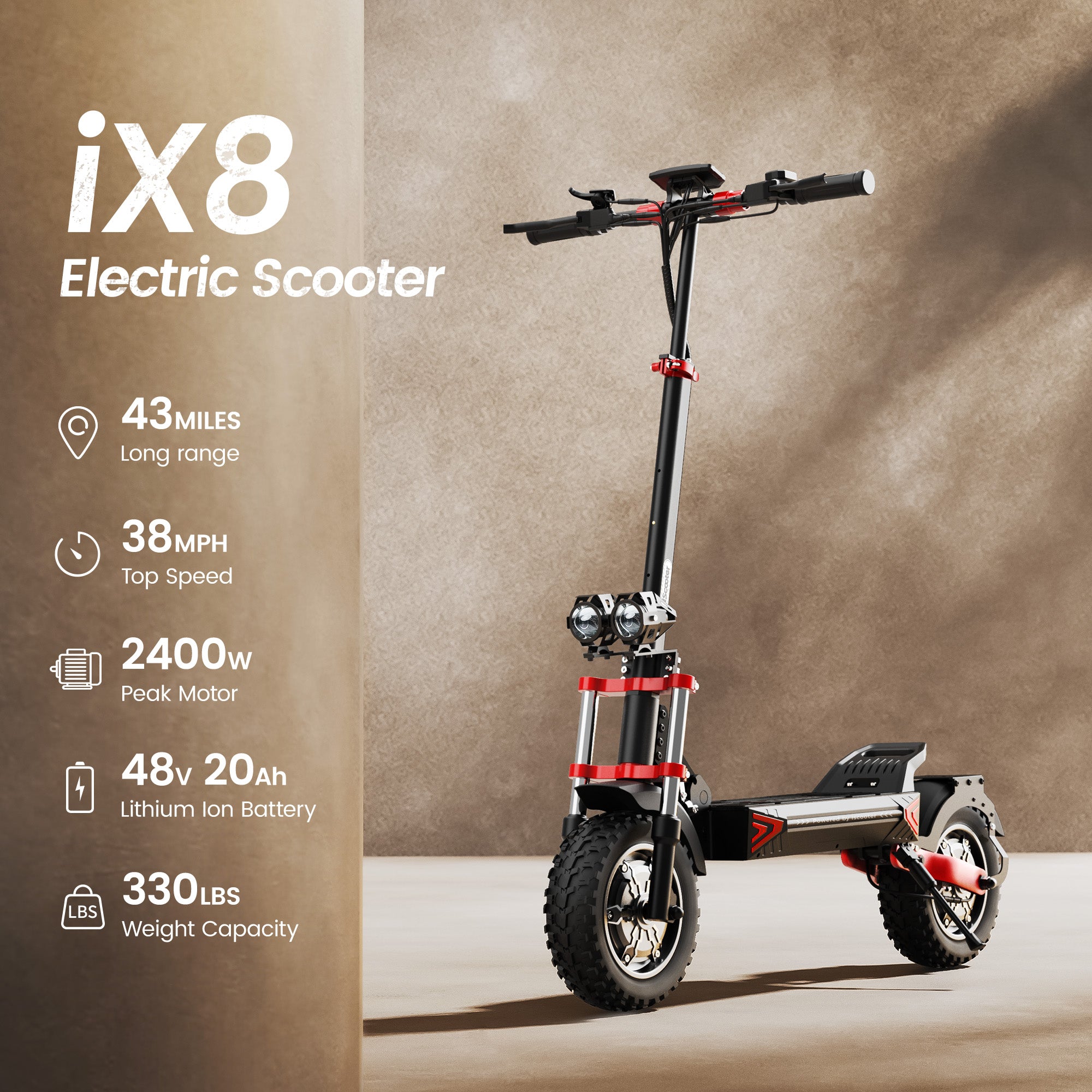 iX8 Off-Road Electric Scooter for Adults 2400W Dual Motor