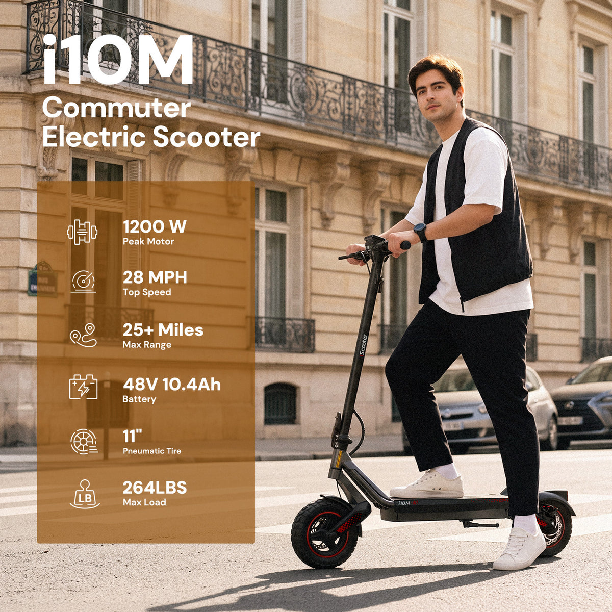 iScooter i10M Electric Scooter 1200W Motor