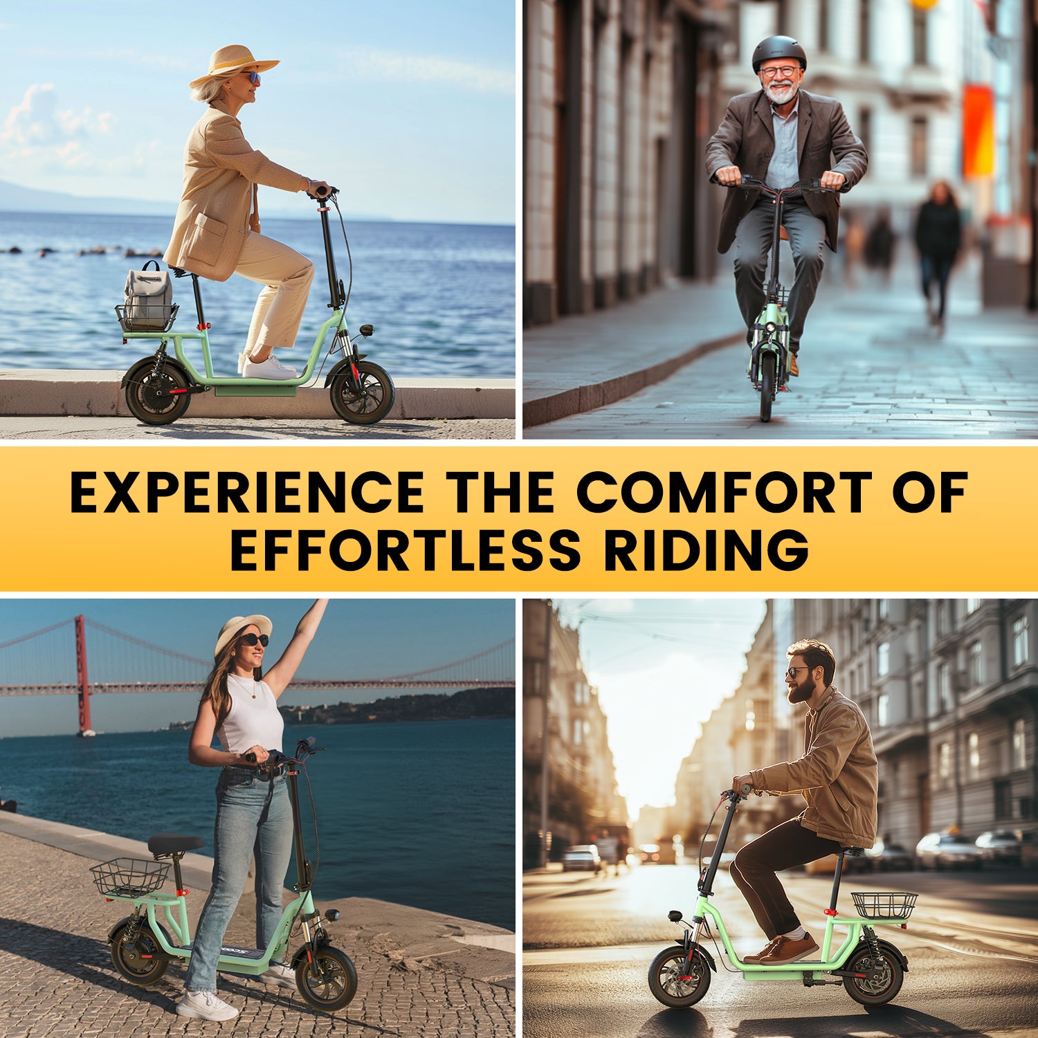iScooter i12 500W Electric Scooter With Seat & Carry Basket