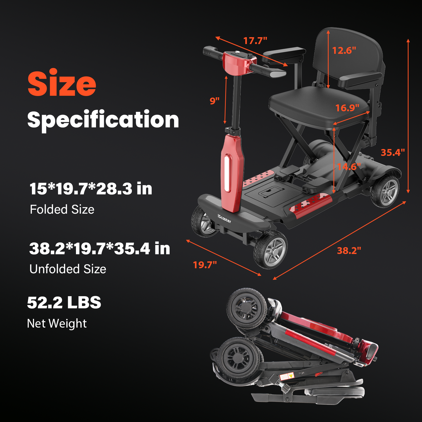 iScooter X11 Mobility Scooter for Seniors & Adults