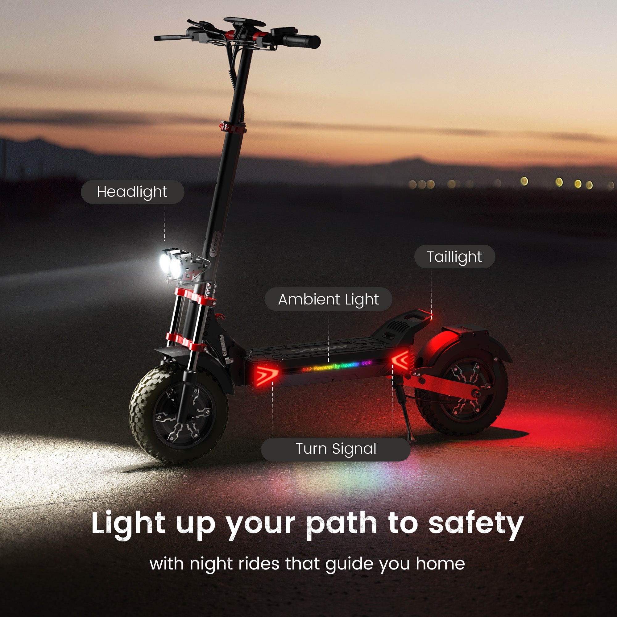 iX8 Off-Road Tires Electric Scooter for Adults 2400W Dual Motor Up to