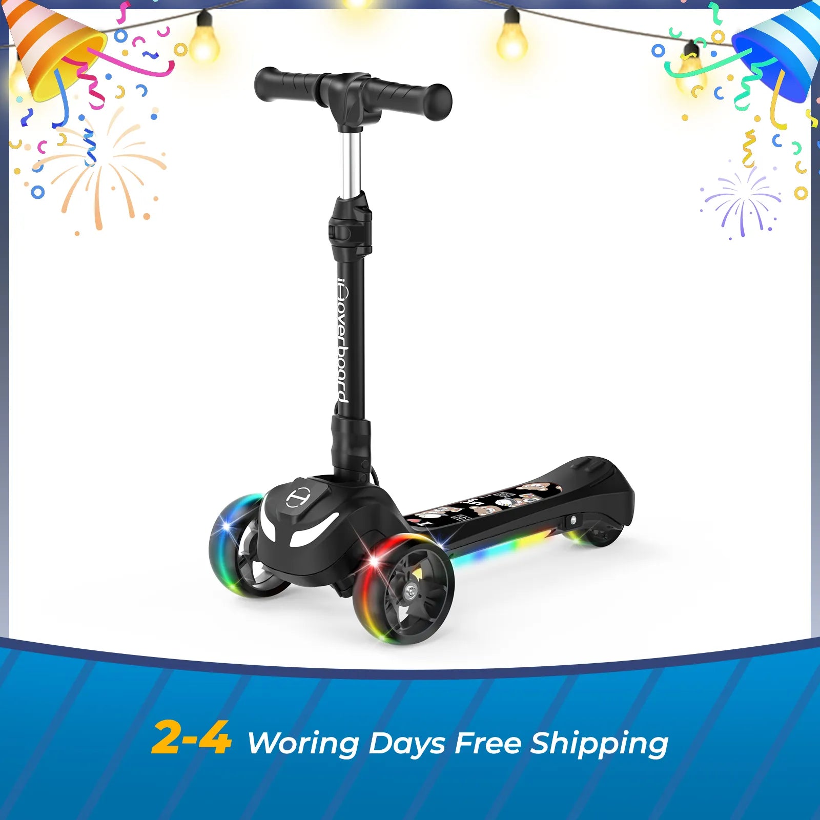 B1 3-Wheel Folding Kids Scooter LED Lighted PU Wheels