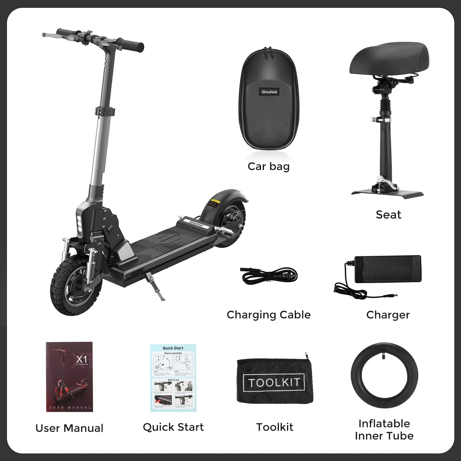 iScooter® X1S Electric Scooter Off Road,800W,With Seat